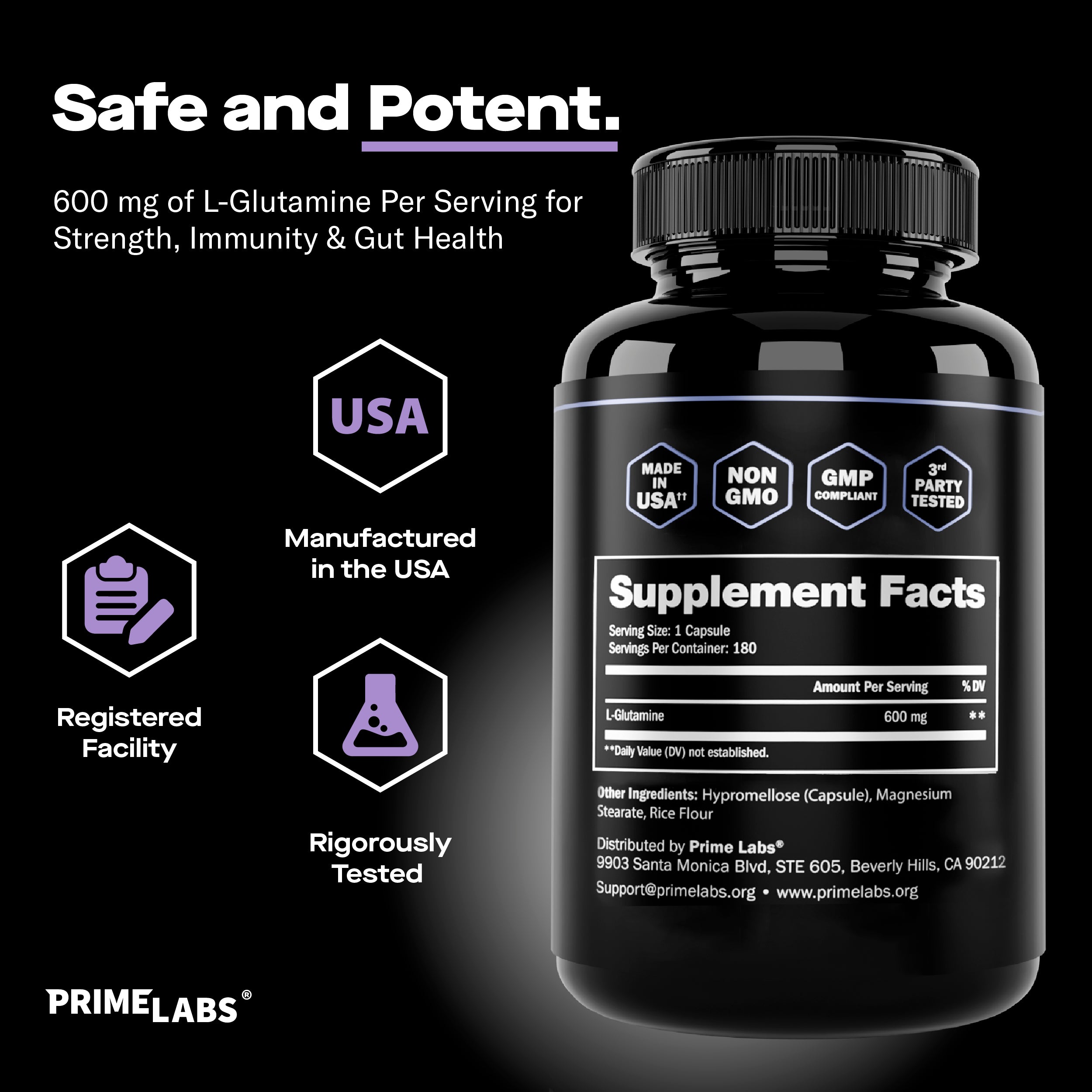 その他 LEPLUS LP-GS9PFGF BLACK Support Muscle & Gut Health with Prime Labs L-Glutamine – Prime