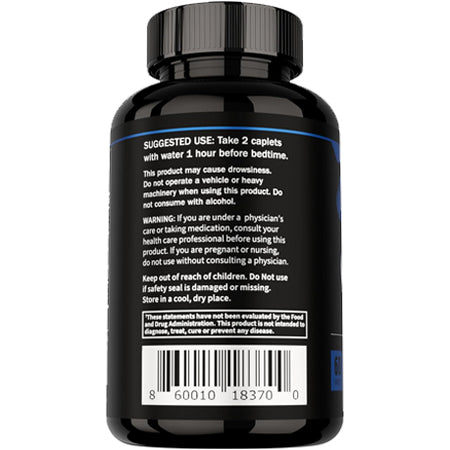 Prime Labs Prime Test Night Duty bottle back label with suggested use, warnings and safety information for nighttime caplets